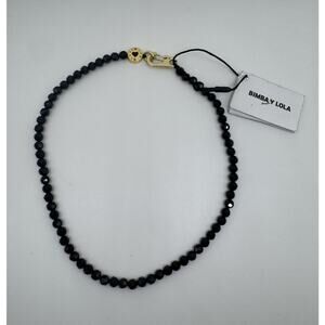 Bimba Y Lola Antique Gold-Tone Leaf Pendant Necklace Statement Modernist Design